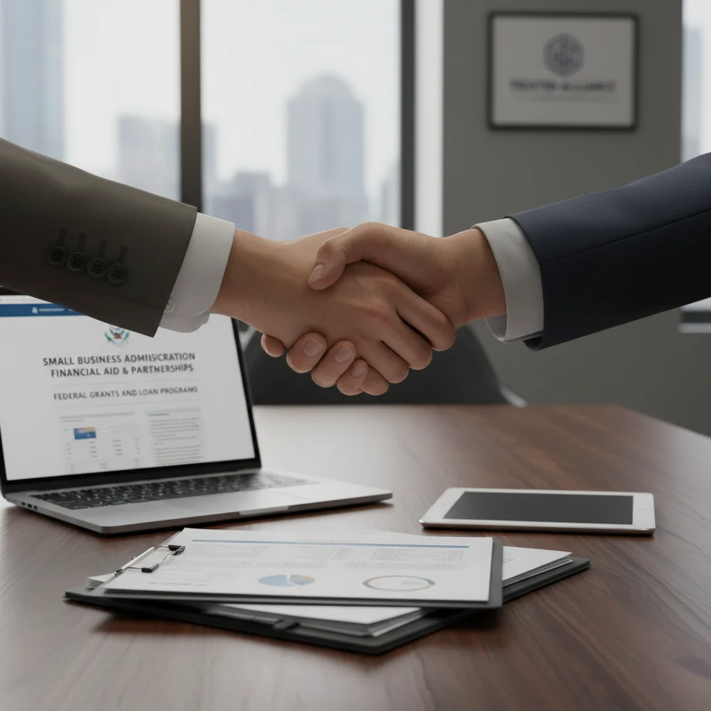 Poignée de main symbolisant un accord de financement pour une PME en France.