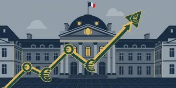 Graphique de croissance économique avec le logo de la Banque de France et l'année 2026