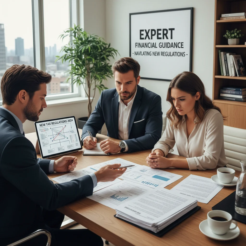 Conseiller financier expliquant les stratégies d'optimisation fiscale aux épargnants français