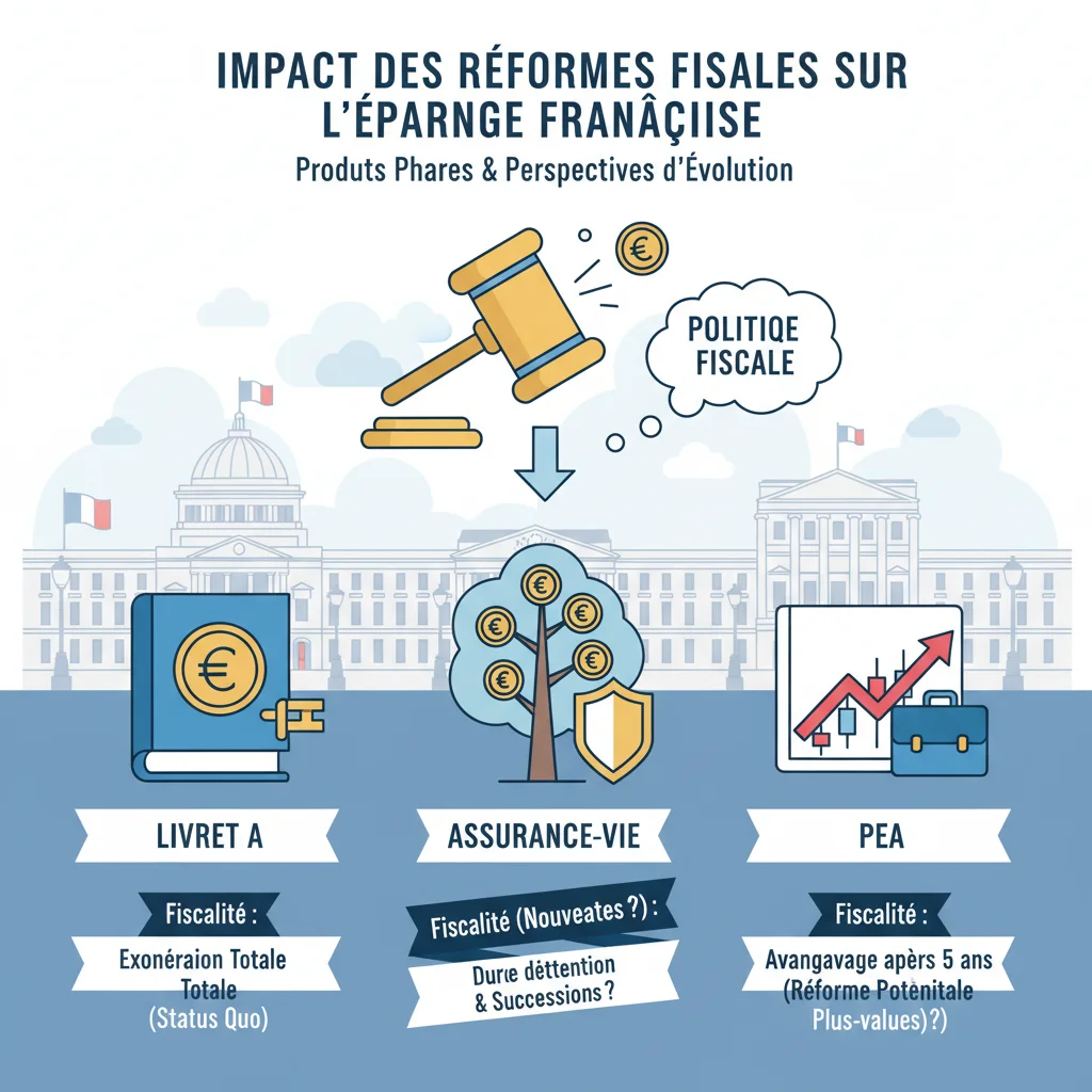 Graphique comparatif des produits d'épargne et leur fiscalité future en France