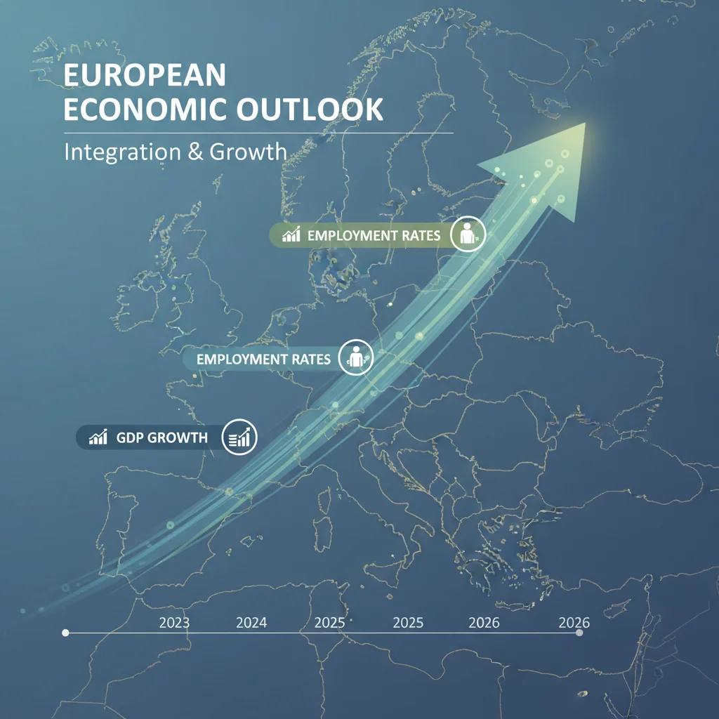 Graphique montrant la croissance économique et les indicateurs positifs pour la France et l'Europe en 2026.