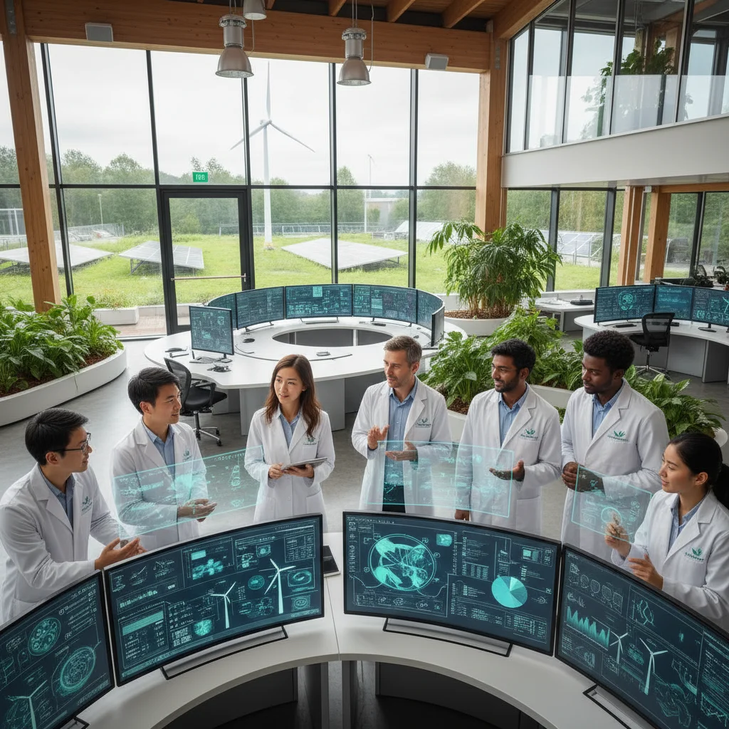 Professionnels travaillant sur des technologies vertes et l'innovation, symbolisant les investissements du plan de relance.