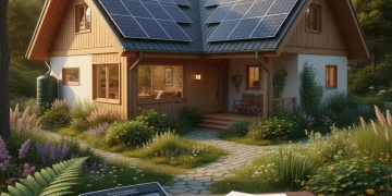 Maison moderne avec panneaux solaires, symbolisant la rénovation énergétique et les aides financières comme le CITE 2026.