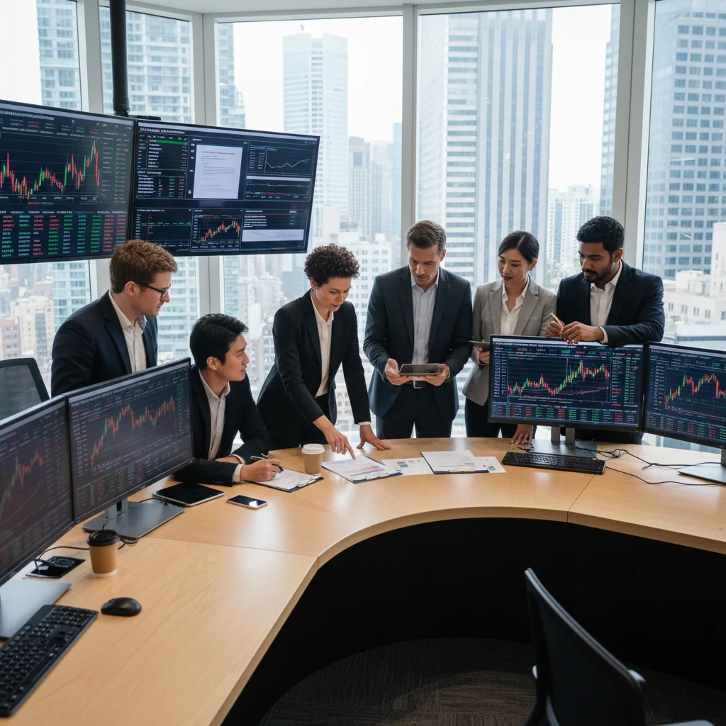 Professionnels de la finance discutant des impacts réglementaires sur les stratégies d'investissement.