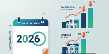 Illustration des stratégies d'optimisation fiscale en 2026 avec les dispositifs Pinel et Malraux.