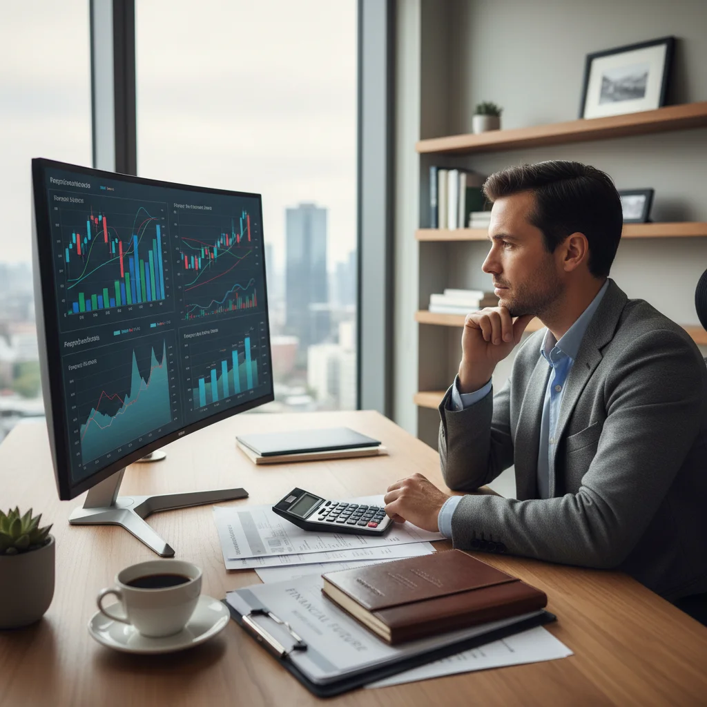 Homme analysant des options d'investissement immobilier et de défiscalisation