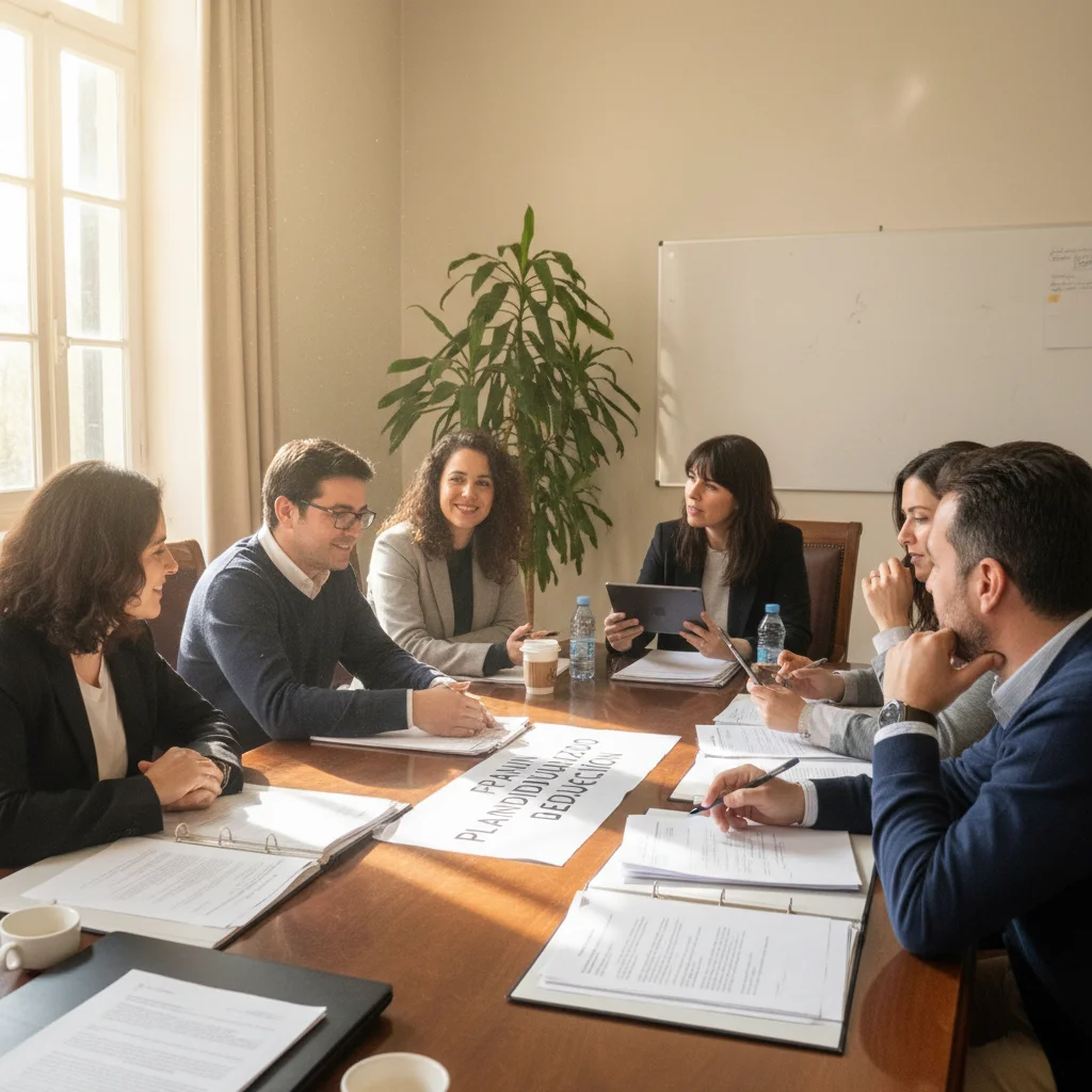 Parents et éducateurs discutant des plans d'éducation individualisés pour les élèves à besoins spécifiques.