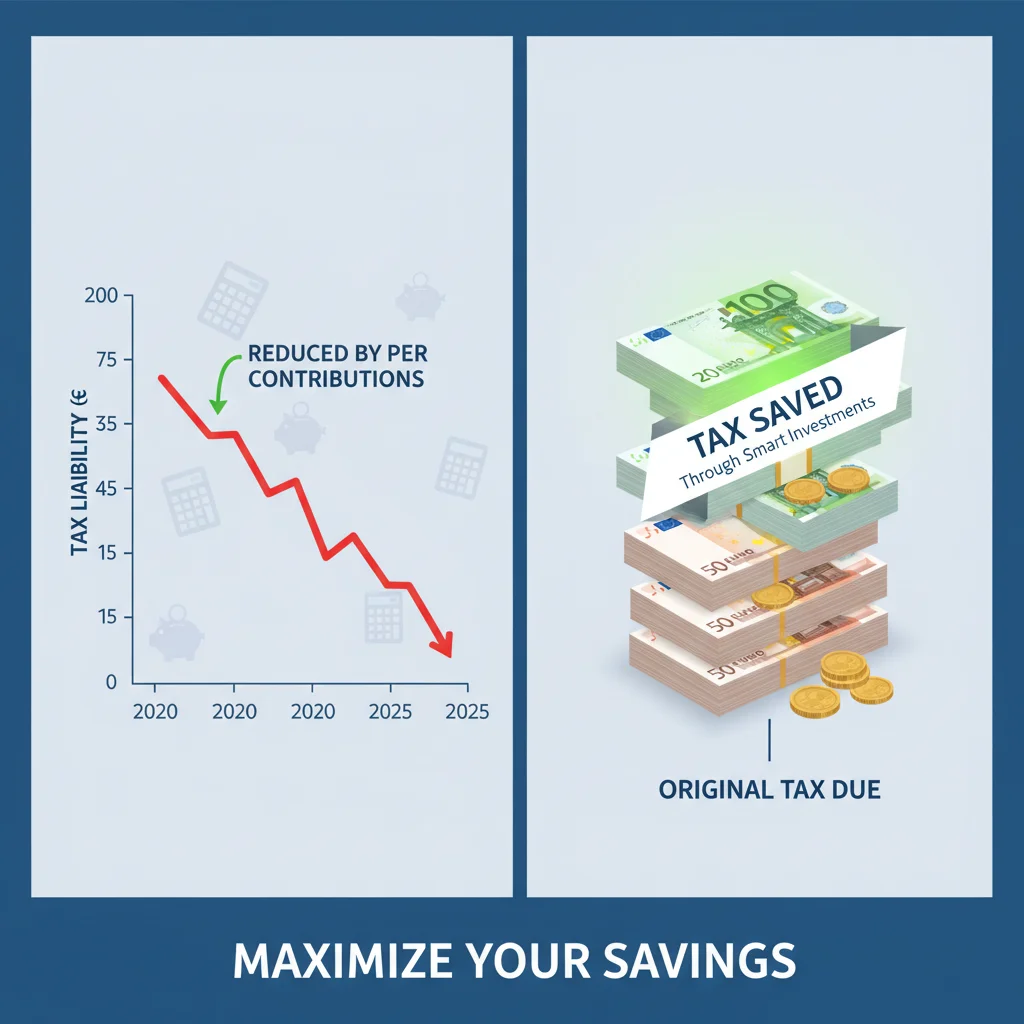Graphique illustrant les économies d'impôt réalisées grâce au PER.
