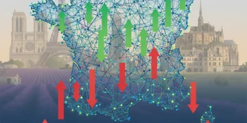 Graphique des tendances du marché immobilier français avec carte de France